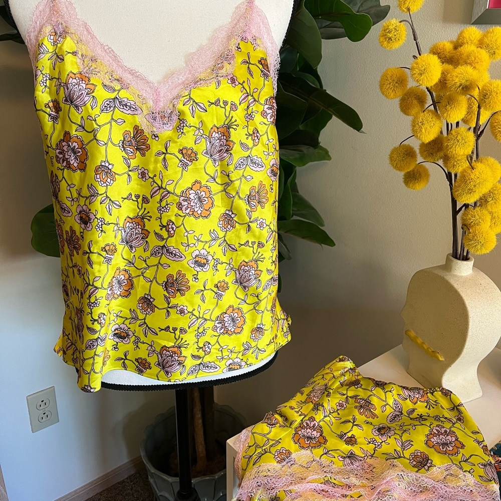 Victoria's Secret Yellow Floral Pajama Set
